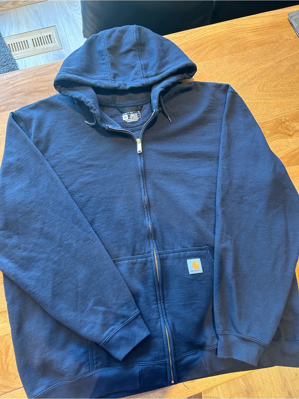 Carhartt Navy Full-Zip Hooded Sweatshirt